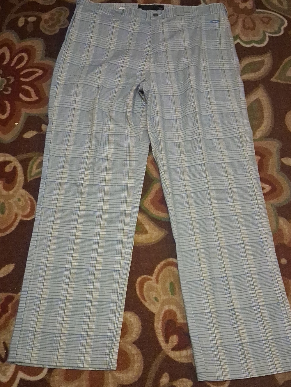 Oakley Light Blue Plaid Men's Golfing Pants